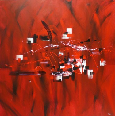 Painting titled "Red lips" by Kozo Danski, Original Artwork, Acrylic