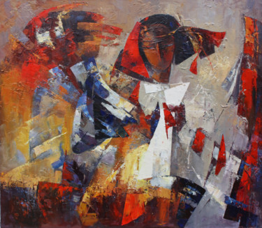 Картина под названием "День Солнца" - Валентина Козяр, Подлинное произведение искусства, Масло Установлен на Деревянная рама…