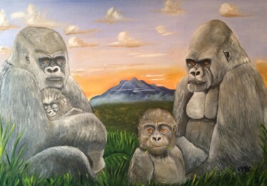 "Gorilles" başlıklı Tablo Kpbc tarafından, Orijinal sanat, Petrol