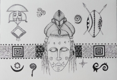 Desenho intitulada "africa-II" por Kpbc, Obras de arte originais, Tinta