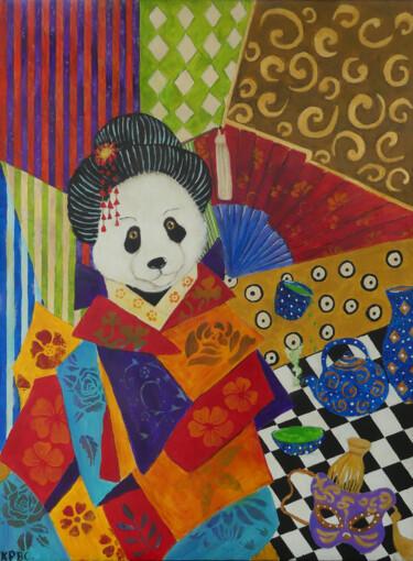 Malarstwo zatytułowany „Impression japonaise” autorstwa Kpbc, Oryginalna praca, Akryl Zamontowany na Drewniana rama noszy