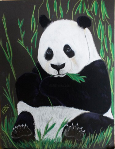 Painting titled "En noir et blanc" by Kpbc, Original Artwork, Pastel