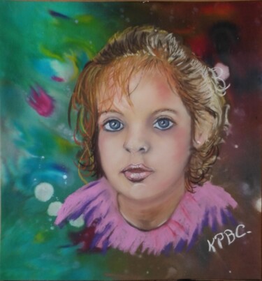 Painting titled "Célia" by Kpbc, Original Artwork, Pastel