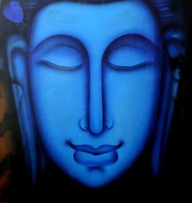 Painting titled "Budha01" by K Prakash Raman, Original Artwork