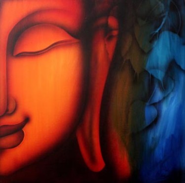 Painting titled "Budha02" by K Prakash Raman, Original Artwork