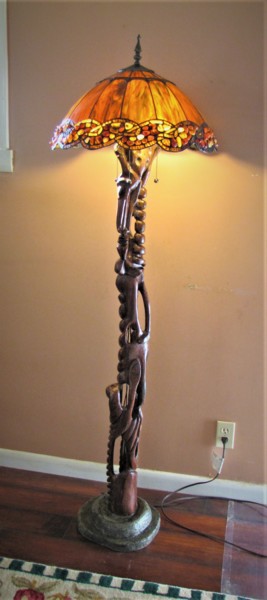 Sculpture titled "Hand Crafted Floor…" by Harry Larweh, Original Artwork, Wood