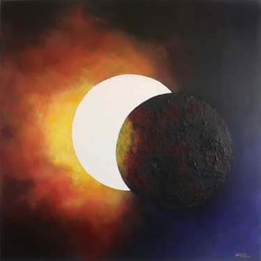 Painting titled "Eclipse" by Karin Kralova, Original Artwork, Acrylic