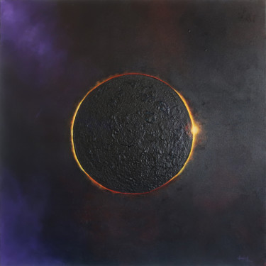 Painting titled "Eclipse totale" by Karin Kralova, Original Artwork, Acrylic