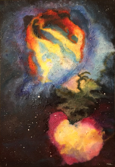 Peinture intitulée "Supernova 2" par Karin Kralova, Œuvre d'art originale, Acrylique