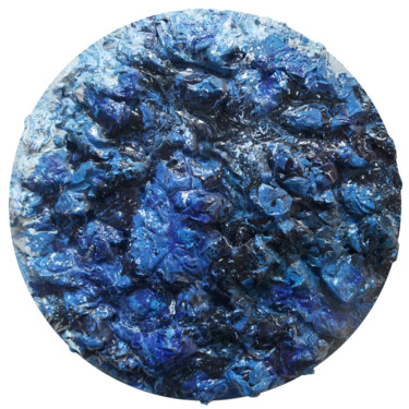 Collages intitulée "Blue Moon" par Karin Kralova, Œuvre d'art originale, Sculpture