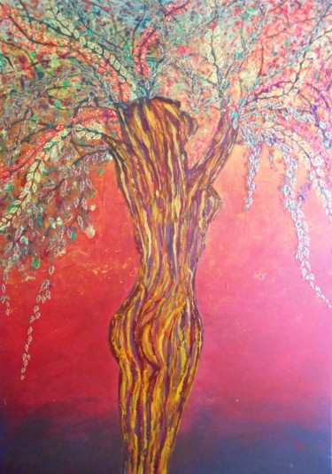 Peinture intitulée "Sonate de l'automne" par Karin Kralova, Œuvre d'art originale, Acrylique