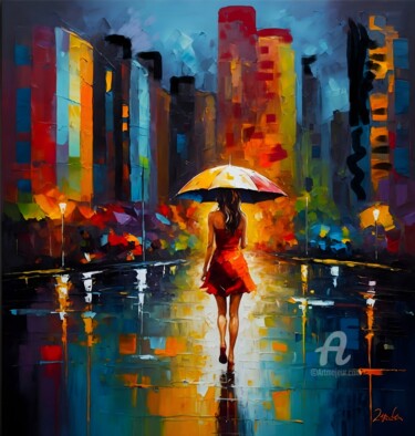 Digital Arts titled "Rain" by Krasikova Tatiana, Original Artwork, Acrylic