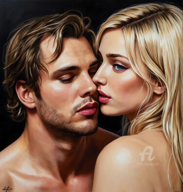 Digital Arts titled "A meeting of lovers" by Krasikova Tatiana, Original Artwork, Acrylic