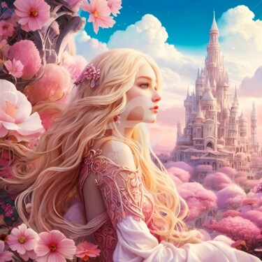Digital Arts titled "Fairytale Beauty" by Krasikova Tatiana, Original Artwork, Acrylic