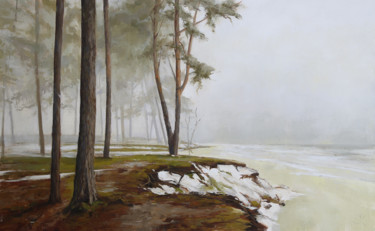 Peinture intitulée "Kaunas reservoir" par Krasuckas, Œuvre d'art originale, Huile