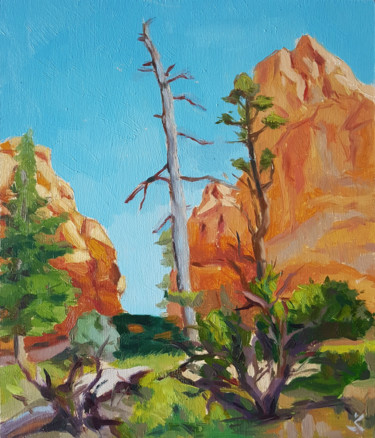 Painting titled "Tree in Bryce" by Krasuckas, Original Artwork, Oil