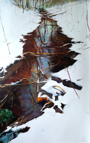 Stream Painting titled "Stream" by Krasuckas, Original Art, Oil