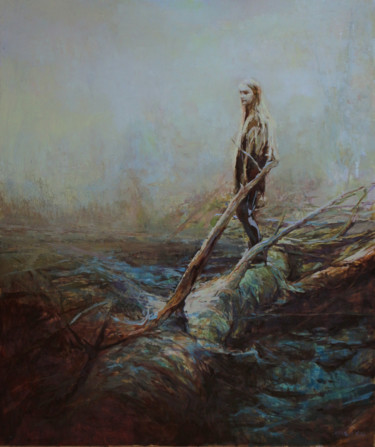 Painting titled "Solitude" by Krasuckas, Original Artwork, Oil