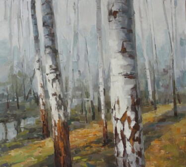 Painting titled "Birch" by Krasuckas, Original Artwork, Oil