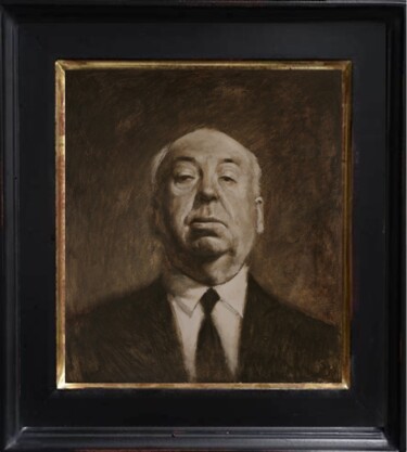 Painting titled "Alfred Hitchcock" by Krasuckas, Original Artwork, Oil