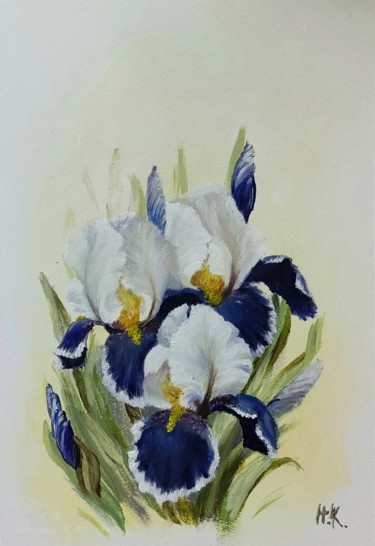 Pittura intitolato "Irises" da Nina Fedotova, Opera d'arte originale, Olio
