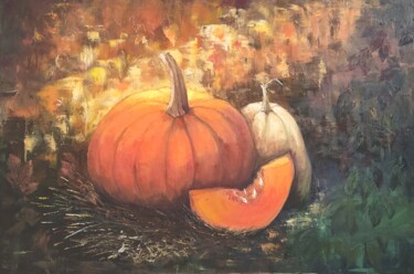 Painting titled "Pumpkin" by Nina Fedotova, Original Artwork, Oil