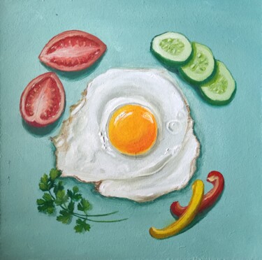 Painting titled "Appetizing still li…" by Nina Fedotova, Original Artwork, Oil