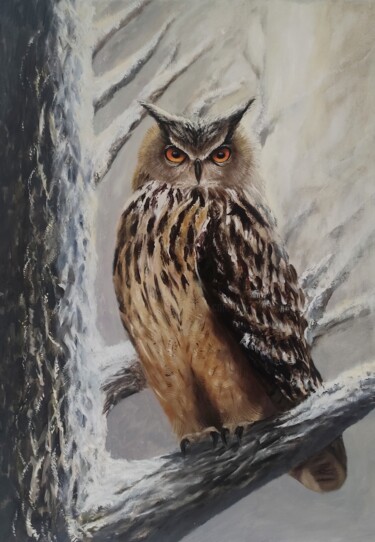 Pintura titulada "Оwl" por Nina Fedotova, Obra de arte original, Oleo