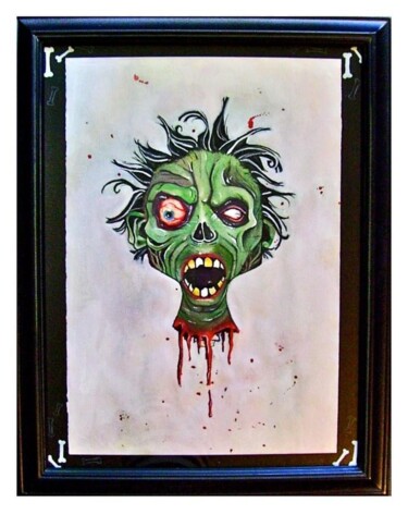 Painting titled "WRETCH" by Kreatures And Kreeps, Original Artwork, Gouache