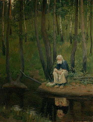 Peinture intitulée "Calme (Saint Séraph…" par Dmitry Krebs, Œuvre d'art originale, Huile
