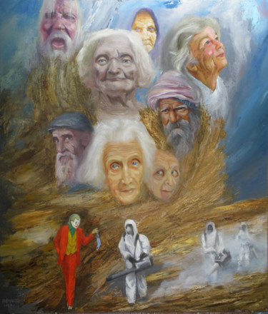 Painting titled "NO COUNTRY FOR OLD…" by Zeljko Jelic Kremanski, Original Artwork, Oil