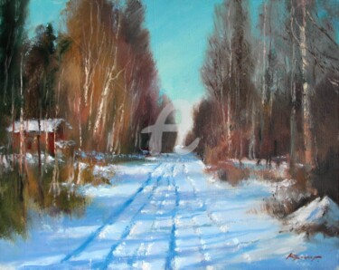 Peinture intitulée "Winter way" par Mark Kremer, Œuvre d'art originale