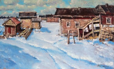Painting titled "Northern village" by Mark Kremer, Original Artwork