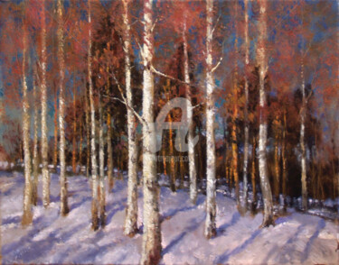 Painting titled "Birches" by Mark Kremer, Original Artwork