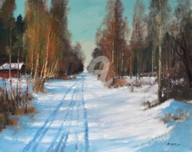 绘画 标题为“Winter way. Danube” 由Mark Kremer, 原创艺术品