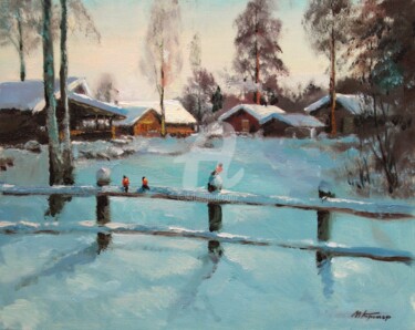 Картина под названием "February Frost" - Mark Kremer, Подлинное произведение искусства, Масло