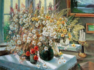 Painting titled "Wildflowers" by Mark Kremer, Original Artwork, Oil