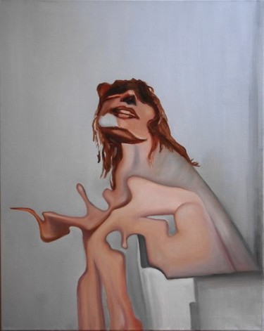 Painting titled "Sitting model" by Kremlyakov, Original Artwork
