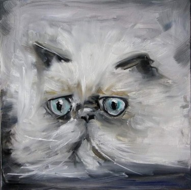 Картина под названием "коты,портрет№1" - Kremlyakov, Подлинное произведение искусства, Масло
