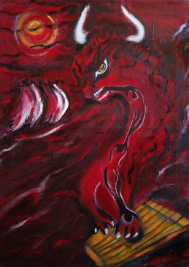 Картина под названием "Закат" - Kremleva Natalia, Подлинное произведение искусства, Масло