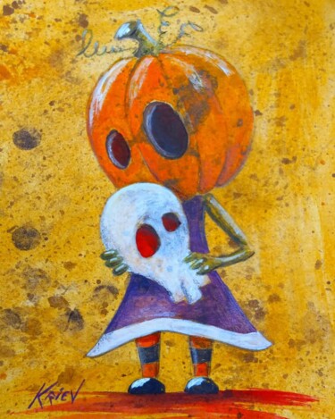 "Pumpkin Girl" başlıklı Tablo Kriev tarafından, Orijinal sanat, Akrilik