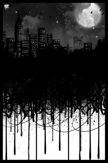 Dark night Digitale Künste mit dem Titel "Dark night" von Kriminal, Original-Kunstwerk, Digitale Malerei