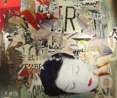 Collages intitulée "Kiki" par K.Rin, Œuvre d'art originale