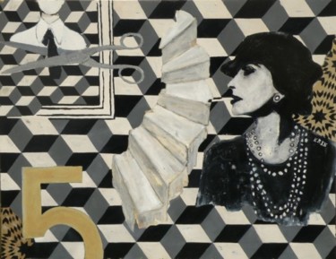 Collages intitulée "Mademoiselle" par K.Rin, Œuvre d'art originale