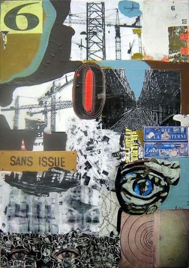 Collages intitulée "Sans issue" par K.Rin, Œuvre d'art originale