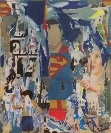 Collages intitulée "Superman" par K.Rin, Œuvre d'art originale