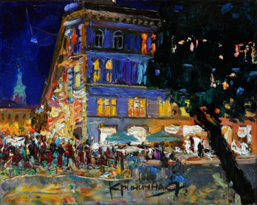Картина под названием "City lights" - Oksana Krinichna, Подлинное произведение искусства, Масло