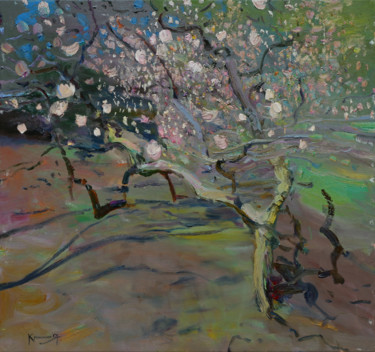 Картина под названием "Magnolia" - Oksana Krinichna, Подлинное произведение искусства, Масло