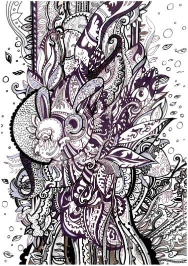 「Древо」というタイトルの絵画 Кристина Школьнаяによって, オリジナルのアートワーク, インク