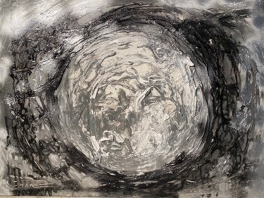 Painting titled "Moon" by Kris Coene, Original Artwork, Acrylic